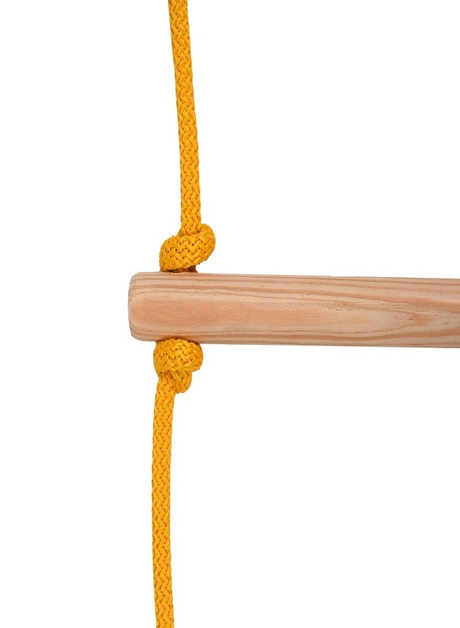 BOFFLE Rope Ladder for Kids | Climbing Ladder for Kids | Wooden Ladder | Indoor Outdoor Games for Kids, Physical Activity for Play Activity Ninja for 3 to 10 Years (Yellow) - Image 3